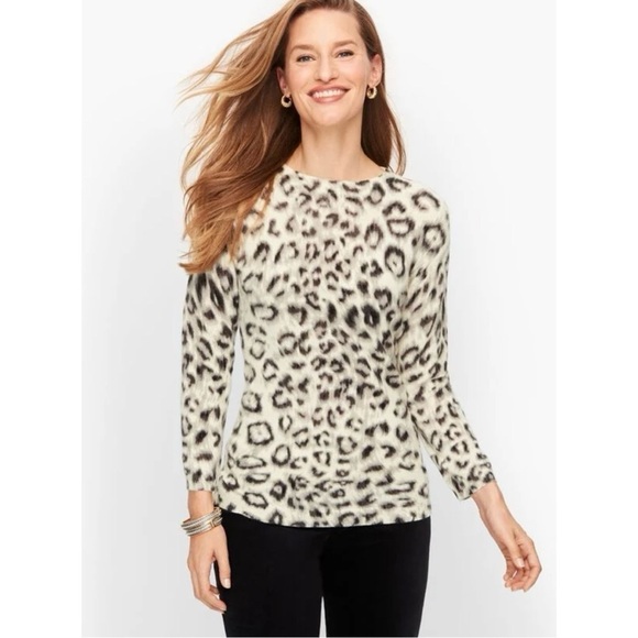 Talbots Sweaters - NWT Talbots Cashmere Audrey Sweater Elegant Leopard Animal print 3X plus size